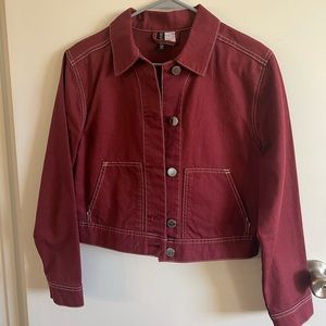 Red Denim Coat. H&M, Divided Black Collection